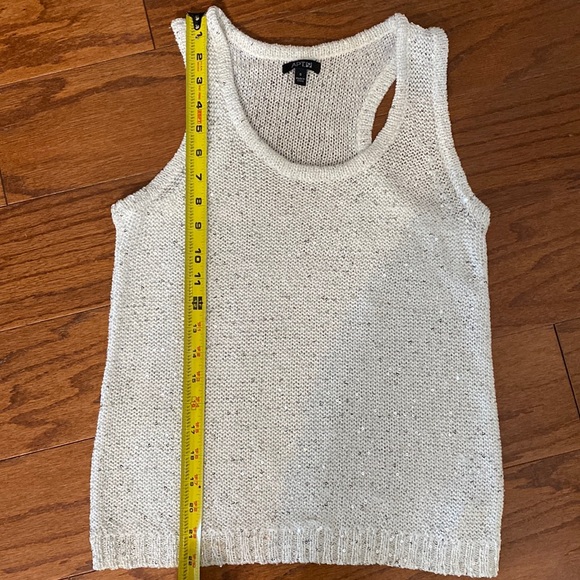 APR.9 White sequence sweater tank top. Size Small - Picture 8 of 10